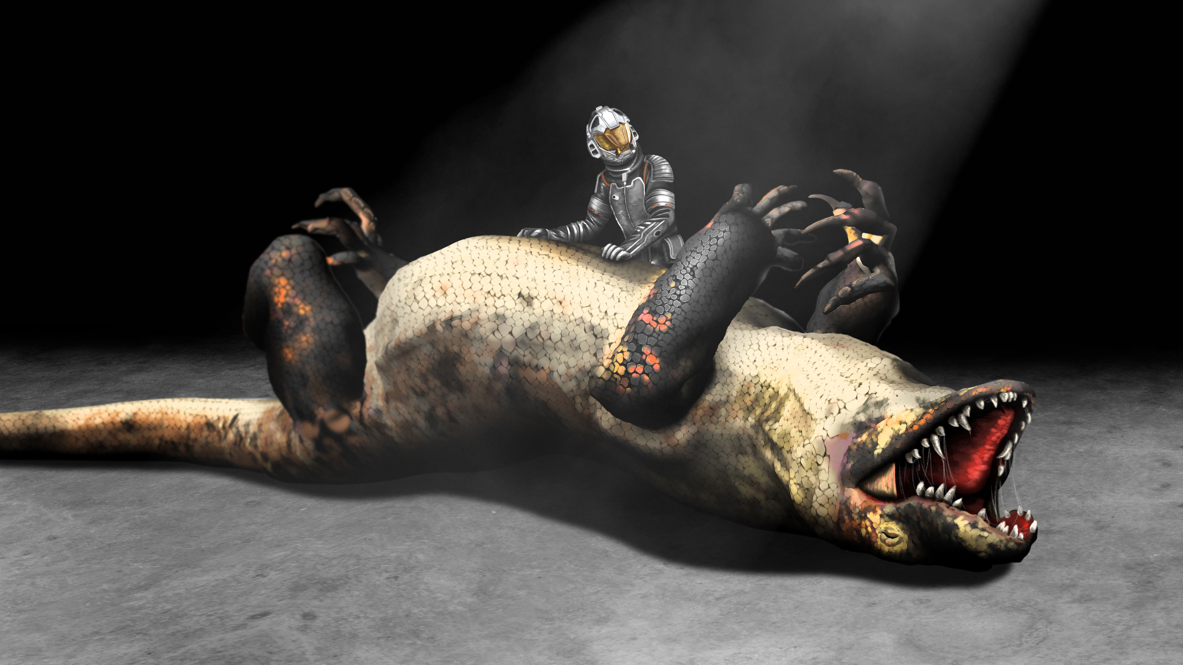 MR ILLUSTRATED on X: BREAKING NEWS!!! SCP-682 CAN now be tamed with belly  rubs. Another commission finished showing off the playable character from  the upcoming SCP: Fragmented Minds (@HSTStudios) giving 682 a