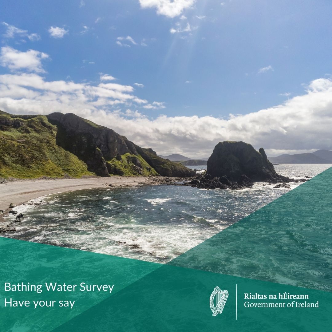 Department of Housing, Local Government & Heritage (@depthousingirl) on Twitter photo Are you an outdoor swimmer? 🏊♀️
We want to protect the health of everyone using Ireland’s bathing waters. Help us by completing this short survey 👉 bit.ly/3kcDUdb 
#bathingwater #waterquality #seaswimming #bathingseason Are you an outdoor swimmer? 🏊♀️
We want to protect the health of everyone using Ireland’s bathing waters. Help us by completing this short survey 👉 bit.ly/3kcDUdb 
#bathingwater #waterquality #seaswimming #bathingseason