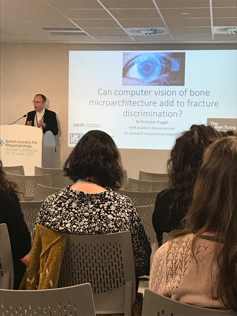 Fascinating talk from <a href="/RWithaview/">Dr Nick Fuggle</a> on use of  AI and HR-pQCT to examine bone architecture and improve prediction of fracture #BSR22 <a href="/richie_abel/">Richie Abel</a>