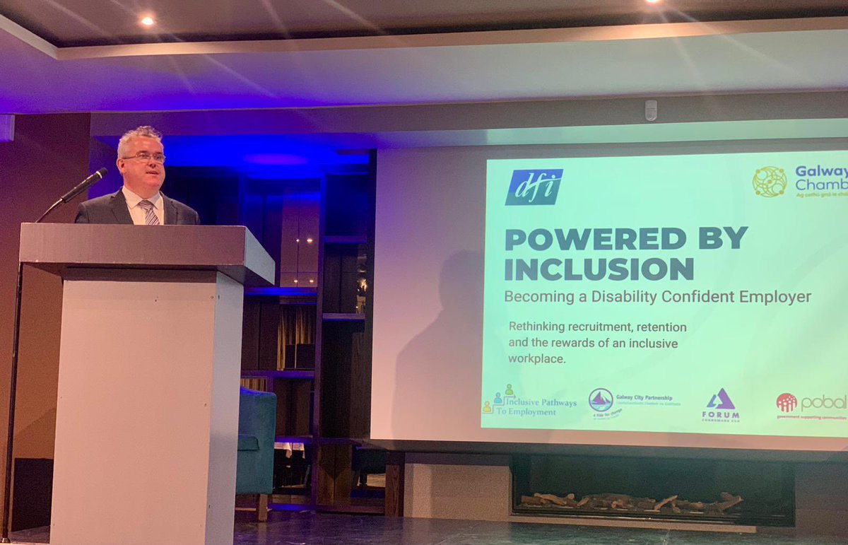 Delighted to partner with <a href="/DisabilityFed/">DFI</a> and <a href="/GalwayCommunity/">Galway City Partnership</a> for Powered by Inclusion - Becoming a Disability Confident Employer event this morning. Inspiring words by <a href="/JackKavanaghIRL/">Jack Kavanagh</a>. Empower your business by becoming more inclusive. #inclusion