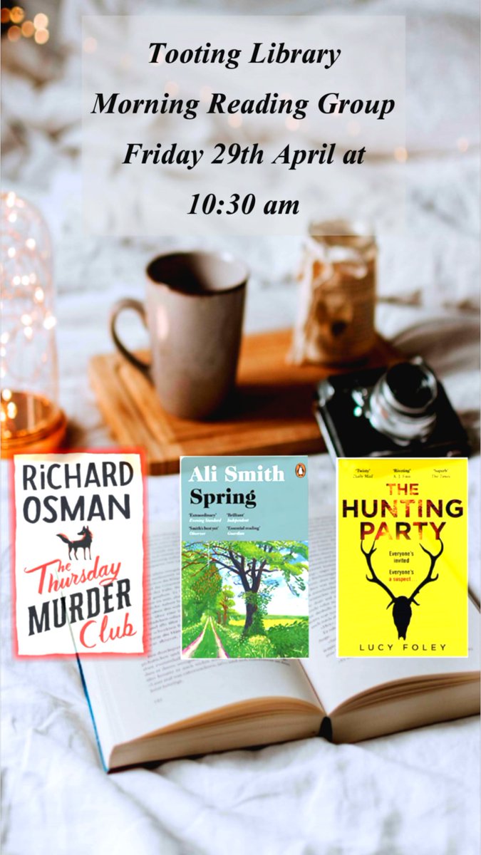 TootingLibrary's tweet image. #TootingLibrary is inspired to launch their new Morning Reading #BookGroup. The first meeting would be held on Friday 29th April at 10:30 -11:30 am.
Come along for light refreshment and enjoy a chat about your latest read with our friendly group. 📚

#booklovers
#readingcommunity