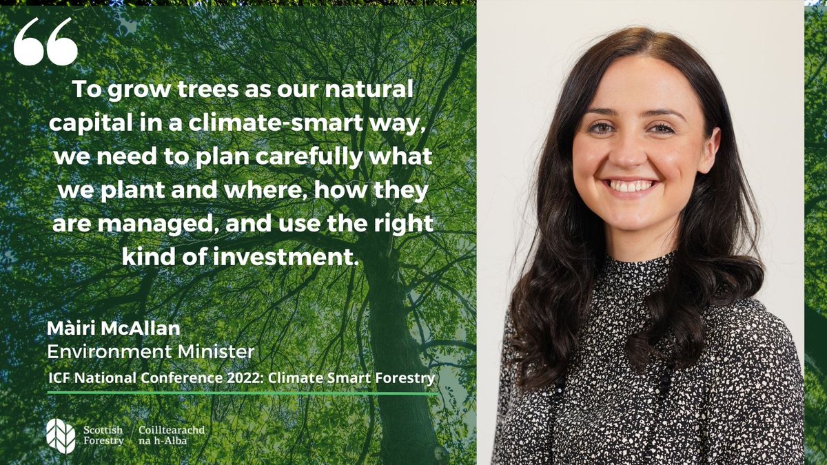 scotforestry's tweet image. (1) Opening the @TheICF National Conference today on Climate Smart Forestry, Environ Minister @MairiMcAllan highlighted the key opportunities and challenges for forestry in light of the climate emergency. #ClimateSmartForestry