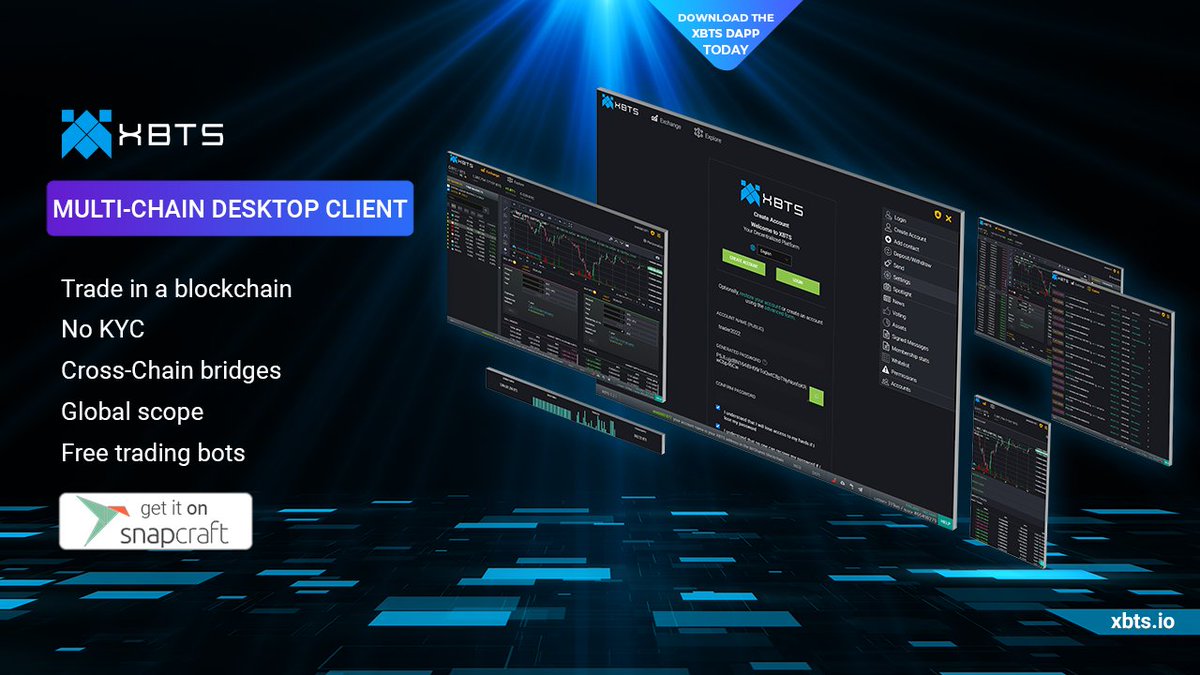 XBTS Multi-Chain DEX DESKTOP CLIENT is available on #Snapcraft
snap install snapcraft.io/xbts-light
You can trade #cryptocurrencies safely with our XBTS DEX Desktop App for Linux devices. Fully customizable advanced #trading UI

#xbtsdex #Bitshares #Linux #Ubuntu #manjaro #CentOS