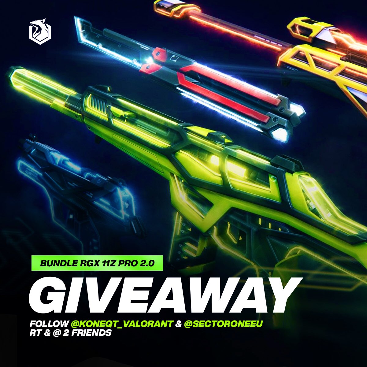 #Giveaway 🎁

Together with Sector One, we are giving away a RGX 11Z Pro 2.0 bundle ✌️

How to enter?

• Follow <a href="/KONEQT_VALORANT/">KONEQT</a> &amp; <a href="/SectorOneEU/">Sector One</a>
• Retweet this 
• Tag 2 friends

Draw on the 09/05, GL everyone! 🍀