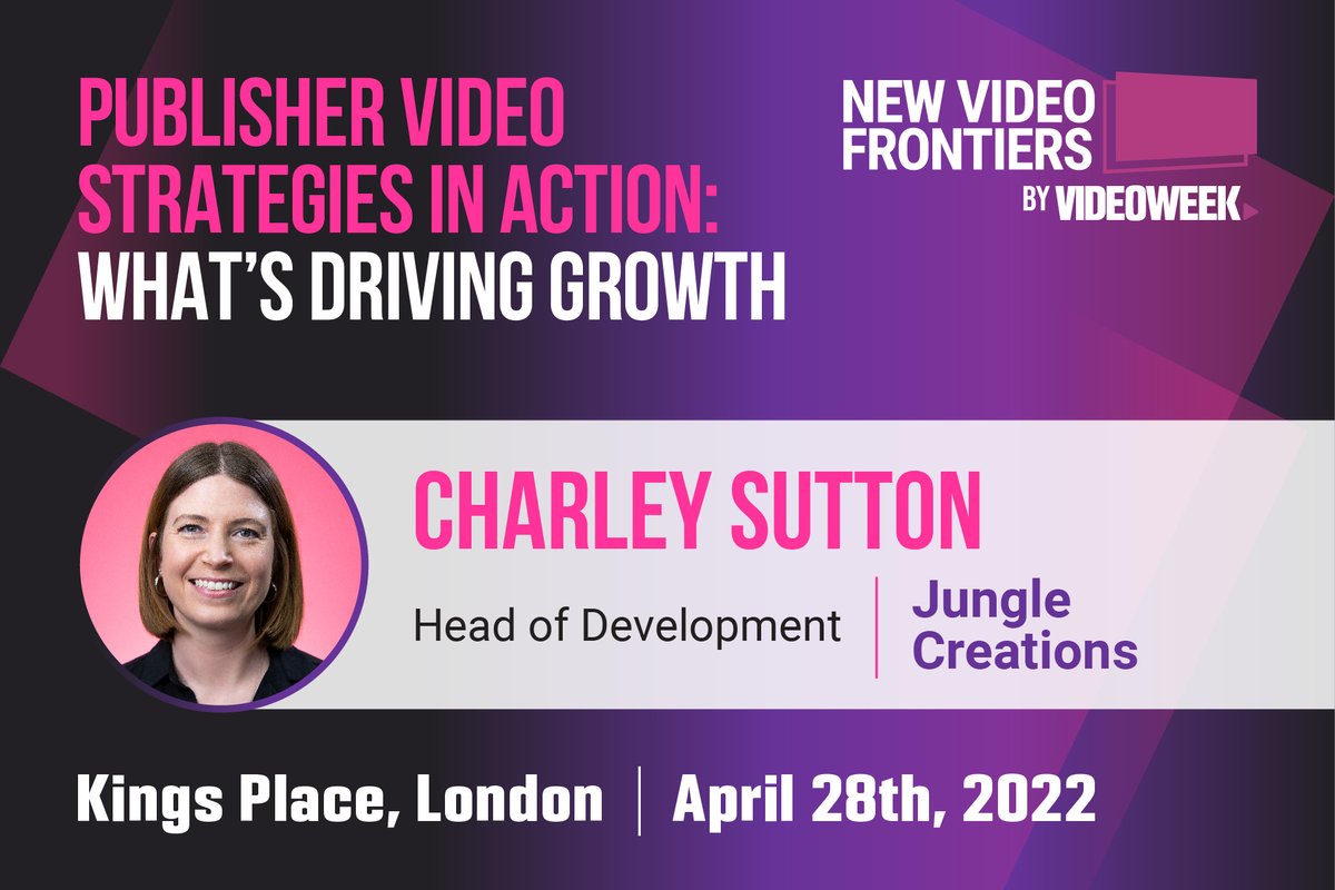 JungleCreations's tweet photo. Our Head of Development, Charley Sutton, will be speaking at @VideoWeek's New Video Frontiers this week.
Alongside speakers from BBC Studios & Formula 1, Charley will discuss video strategies that are driving growth for publishers right now & the future of video.
#NVF22 #Video https://t.co/9IYXzeAlqG