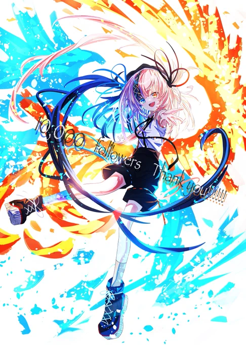 10000フォロワー様ありがとうございます!!
皆様のおかげで今年の目標を全て達成することができました!!
これからもガンガン絵を描いていきたいと思いますので...皆様是非是非仲良くしてやってください!

 #オリジナル
めでたいので、闇堕ちしてたうちの子にも闇を克服させました!✨ 
