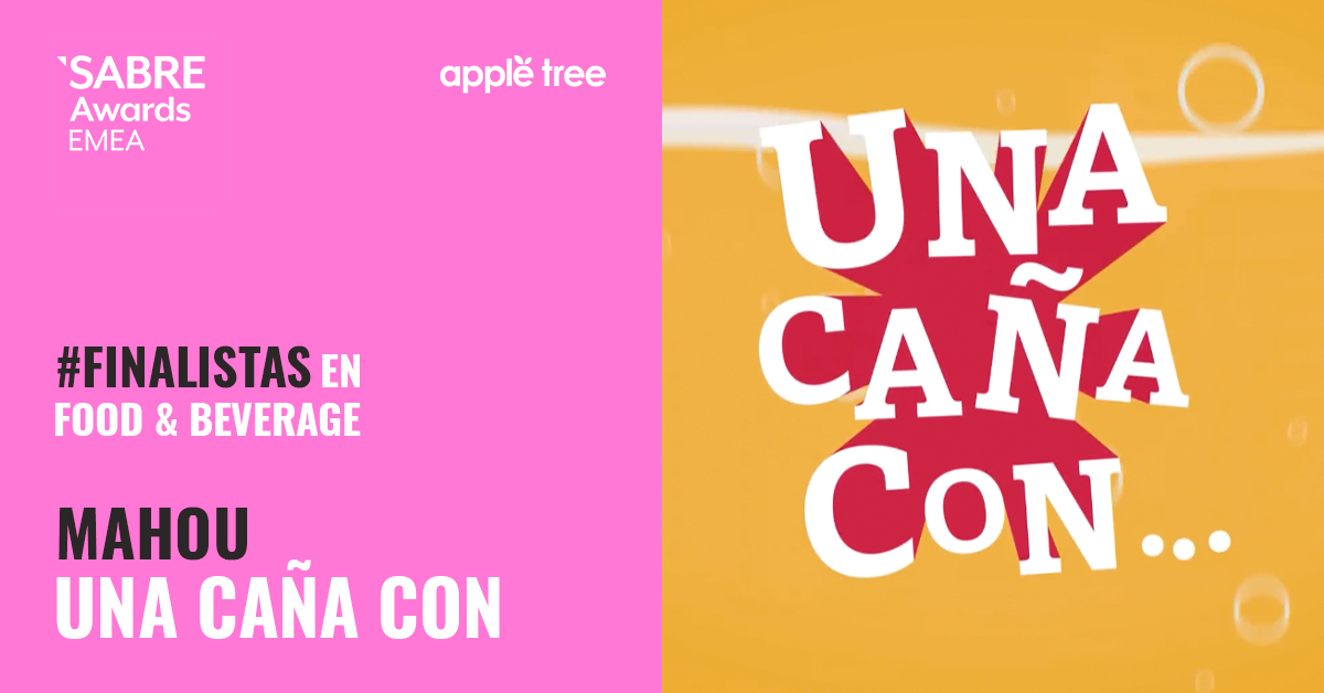 appletreeagency's tweet photo. 🏆Las buenas noticias siguen llegando... 

¡Nuestro proyecto "Una Caña Con" para @mahou_es, es finalista de los #SABREAwardsEMEA en la categoría ‘Food &amp; Beverage’! https://t.co/0P7XyqIkjJ
