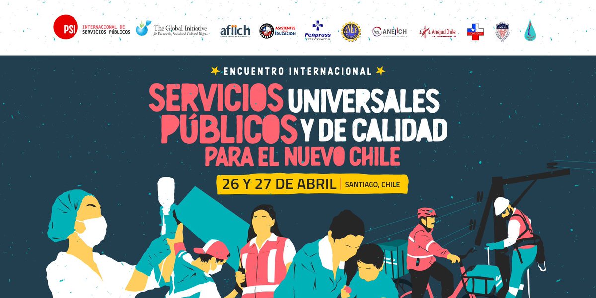🔴 ALERTA DE INVITACIÓN! ¿Sabes cuál es la importancia de promover servicios públicos universales y de calidad como garantía de una sociedad equitativa? Nosotros sí y queremos compartirlo contigo!

🗓Hoy 26 abril 9:00 am 🇨🇱
💻Vía zoom inscríbete 👉 bit.ly/3EKNw8l