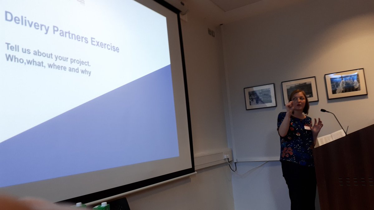 Hillary Wadsworth @LeedsOPF @MyForumCentral talks us through the delivery partners for the #Enhance programme at today's programme launch event. #TeamLeeds