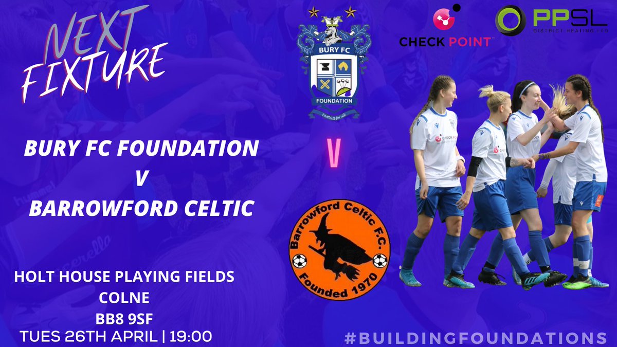 ⚪️🔵M A T C H-D A Y🔵⚪️

Our 1st team face another tough opponent as they travel to play their 3rd fixture in 6 days.

🆚 <a href="/BarrowfordCFC/">Official Barrowford Celtic Football Club</a> 

🕖 7pm

📍 Colne

#BuildingFoundations #BuryFC 

@BuryFCBoysGirls @buryfcss @PPSL_DH <a href="/CheckPointSW/">Check Point Software</a>