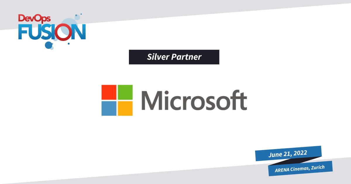 DevOpsFusion's tweet image. We are excited to announce Microsoft as a Silver Partner for this year's DevOps Fusion.
Meet them on June 21 at Arena Cinemas in Zurich. Find out more about our partners: bit.ly/3kjiHOB
#DevOps #DOF22 #Microsoft