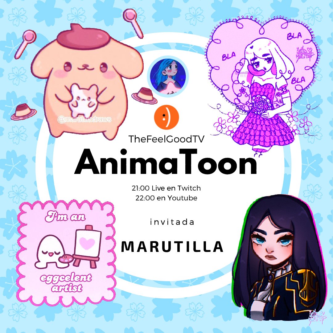 🍡AnimaToon #23🍡

Hoy <a href="/marutilladraws/">m a r u 🍒 SH0P OPEN! ⌯´ ˘ `⌯꒱ ✦ °₊ •</a> se une para hablar de Vent Art, Sanrio, primeras experiencias en eventos, no saber cortar con tijeras y muchas cosas más! Por mi parte os cuento sobre Asociaciones Profesionales de Ilustración ✨

A las 21h en twitch.tv/thefeelgoodtv 🍓