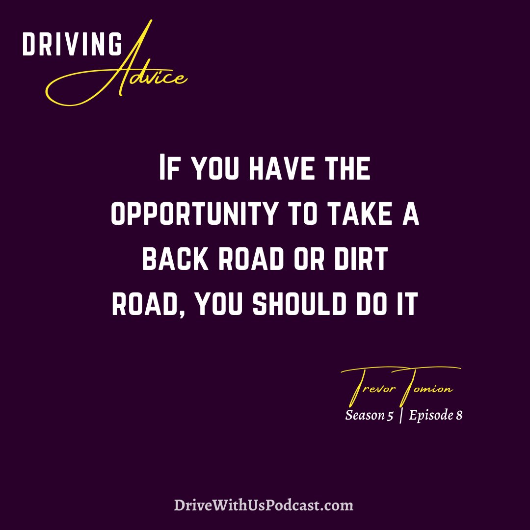 Comment below if you've ever taken a back road or a dirt road!

Trevor encourages everyone to take a back road and a dirt road if you are ever given the opportunity to do so because it it a unique experience and not one that is very common

#DriveWithUsPodcast #driving #backroads