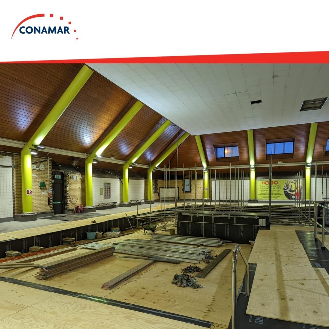 ConamarBuild's tweet image. Conamar recently completed the ceiling #refurbishment above the swimming pool at the Laura Trott Leisure Centre in #WalthamCross, including replacing two roofs &amp;amp; AHU relocation. The SCAPE Framework made another community project possible. Find out more &amp;gt; bit.ly/3MjSFa3