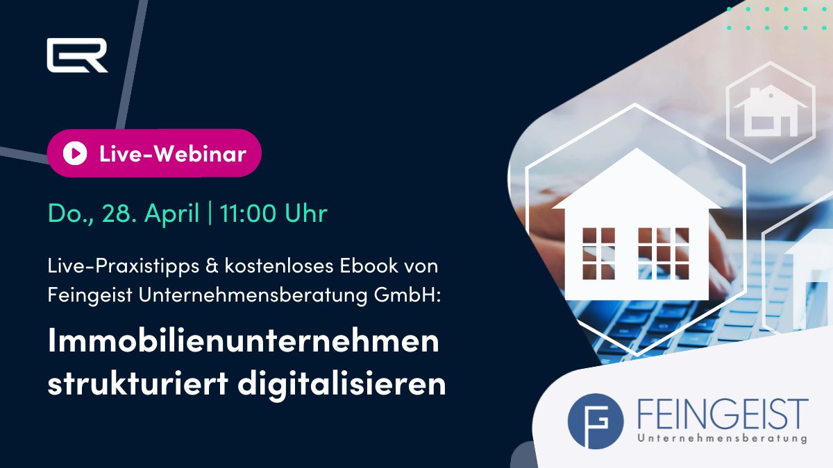💥 Live Webinar 💥
Hier erklärt Gregor Kretschmann von der <a href="/FeingeistGmbH/">Feingeist GmbH</a>, wie die Digitalisierung eines Immobilienunternehmens ein cooles Projekt werden kann, bei dem alle gerne mitmachen. 

⏰  Wann? Am 28. April um 11:00 

Anmeldung hier 👉 de.everreal.co/resources/webi…