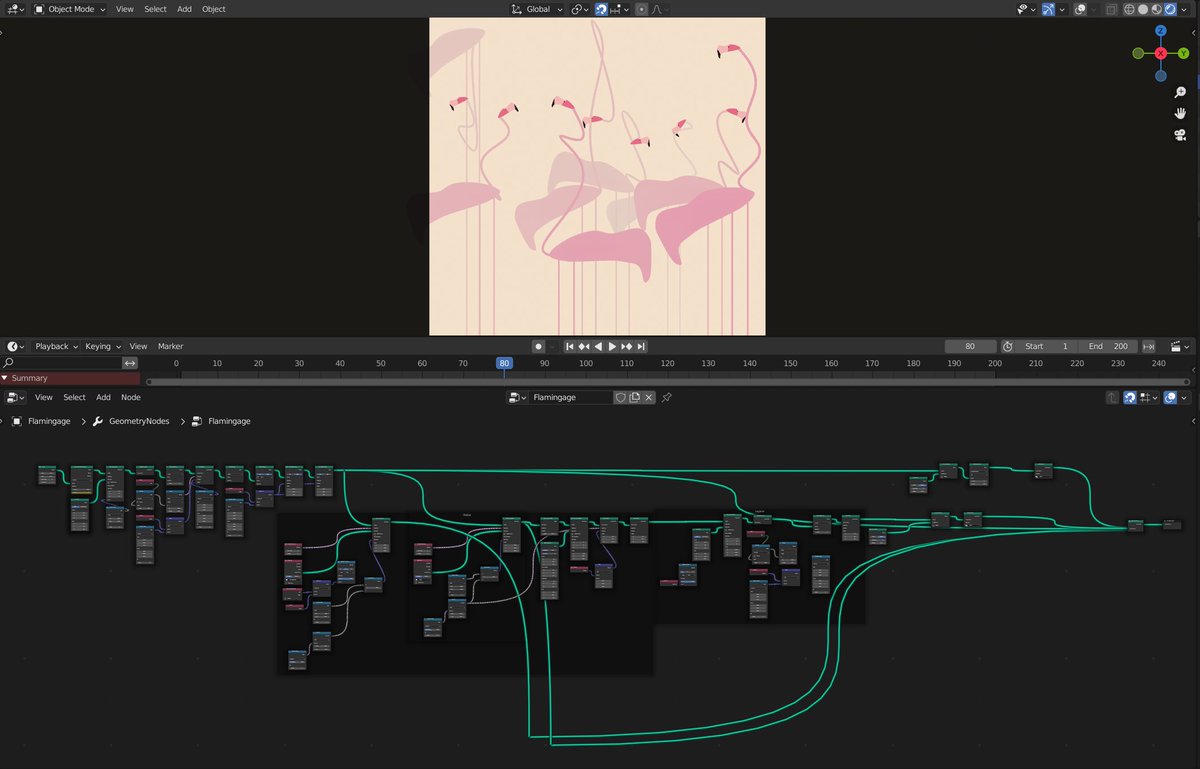 brabaro's tweet photo. Have I mentioned geometry nodes everywhere? #everythingnodes
Pink flamingo generator wouldn't have happened without @erindale_xyz amazing tutorials
#b3d #blender3d #bnpr #geometrynodes https://t.co/5ue5L7kR04