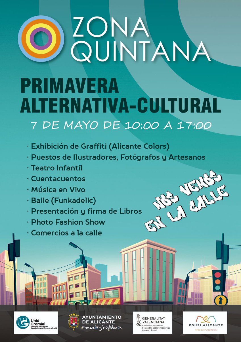 AGALACANT's tweet photo. Próximo 7 de Mayo, fiesta chula en nuestra calle!!
Te esperamos
#zonaquintana #aperitivosgisbert #alicante #alacant https://t.co/jR96IbuXoP