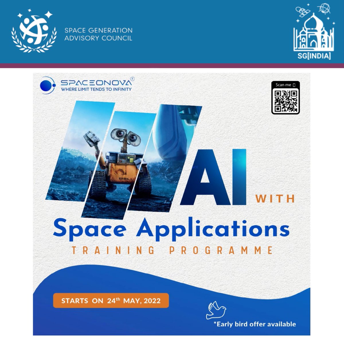 SGAC's tweet photo. SG[India] thanks our Knowledge Partner @spaceonova who generously supported our event. Participate in their interdisciplinary space activities such as the Mars Analogue Expedition and the Space Science Challenge. Check out their website for more details https://t.co/Cg6hmO8G1M https://t.co/6O4gcgF3Da