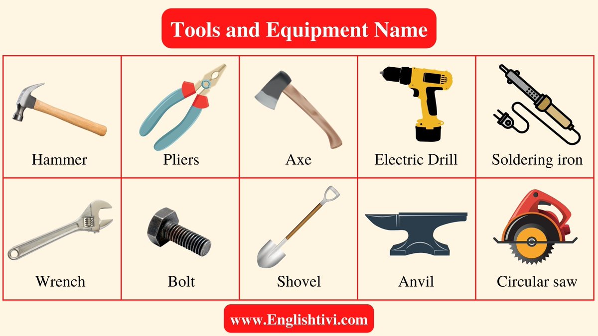 Tools Name: List of a Tools and Equipment Name https://t.co/3iMp2IysHh Are  you looking for the tools name? What is a tool? What are the different  types of tools? What are the most, image size:1200x675