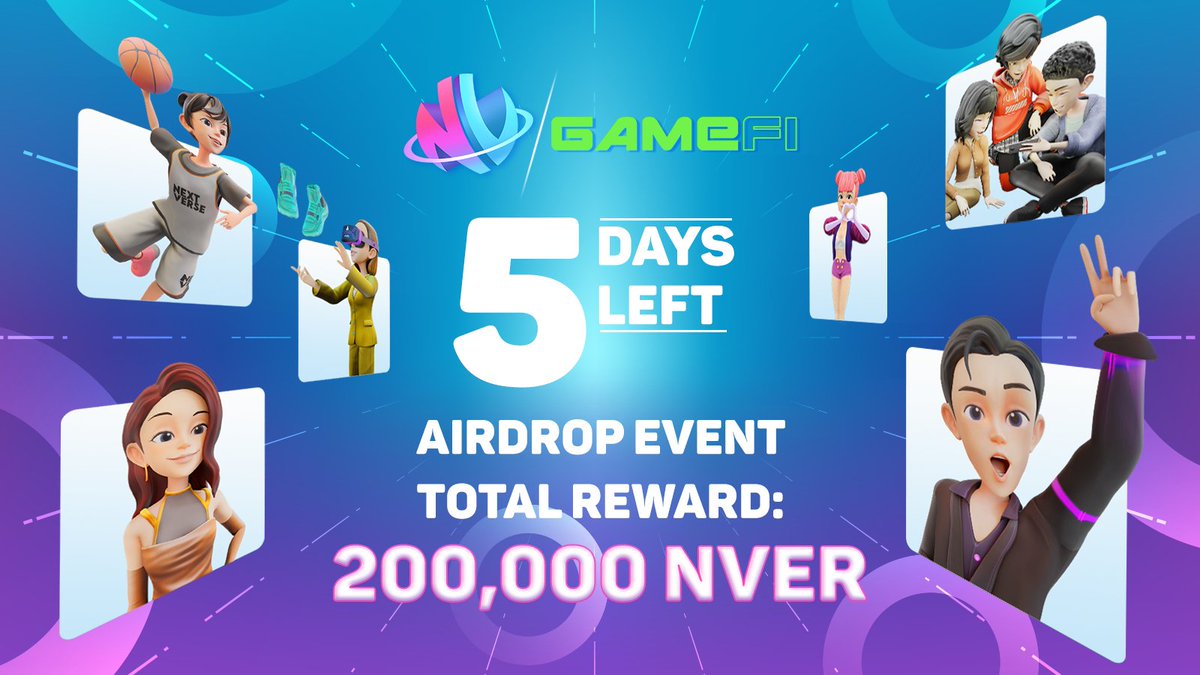 NextVerseOrg's tweet image. ❌ Don't forget we have an appointment at AIRDROP NEXTVERSE X GAMEFI
Our AIRDROP is only five days left
👉Total reward: 200,000 NVER.
👉Total winner: 2000, including 500 winners with the highest entries points. 
👉Join now: bit.ly/NextVersexGame…
#Metaverse #NextVerse