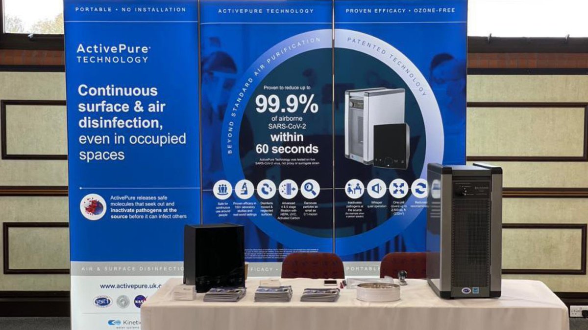 activepureuk's tweet image. Our stand is ready! The #IPC22 Conference Rooms are protected by #ActivePure portable units to inactivate pathogens in the air &amp;amp; on surfaces. As the trusted air &amp;amp; surface disinfection partner, we wish everyone a safe &amp;amp; enjoyable 2 days. Come see us on stand 75. @KnowlexUK