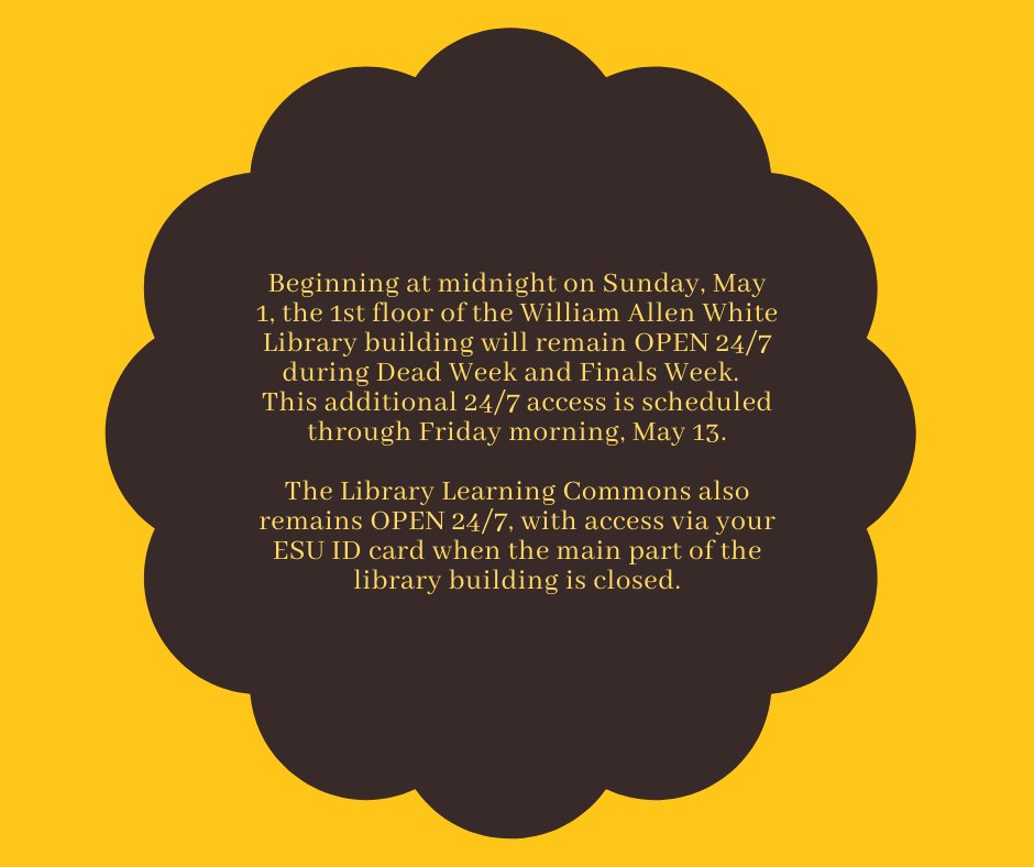 esulib's tweet photo. Good luck with your final projects and exams! https://t.co/6UMR1USY1R