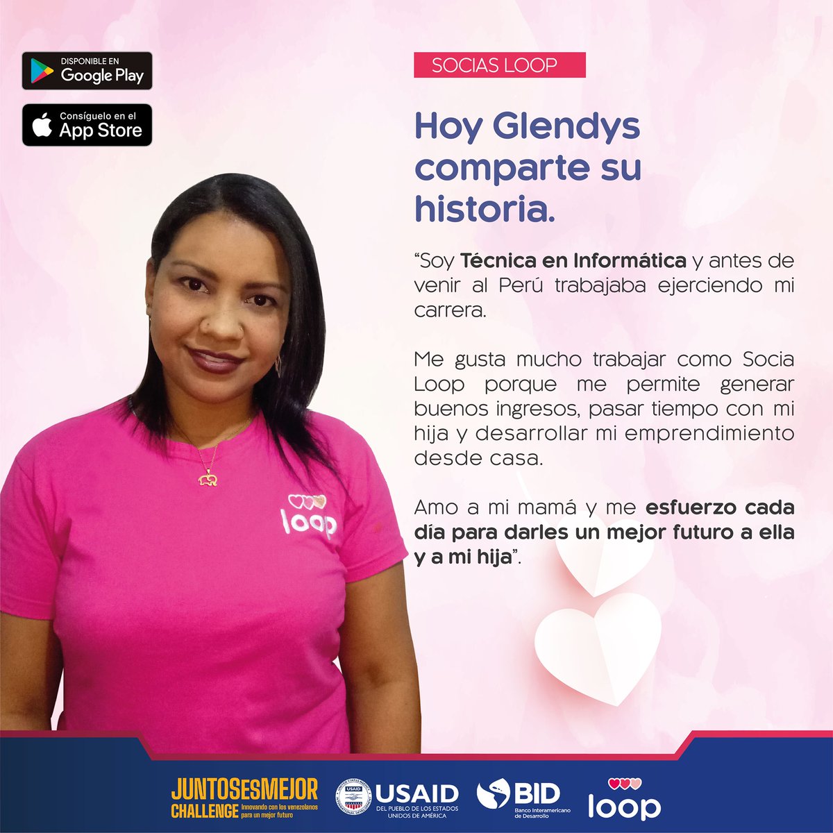 ClaudiaEsparzaP's tweet photo. Glendys es una Socia Loop quien a través de la app 📲✨genera ingresos que le permiten sostener a su familia e impulsar su emprendimiento textil 🤩

Como ella, más socias están emprendiendo y generando empleo para más personas 🙌

#applimpieza #looplimpieza #tech4good #migracion https://t.co/E8HBpyq1cp