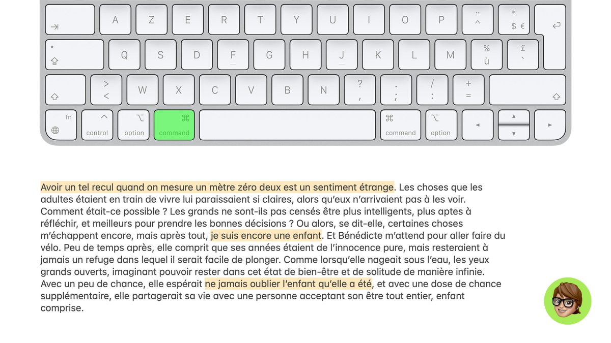 AudreyCouleau's tweet image. Comment améliorer la sélection de texte sur votre Mac grâce à votre clavier ? 🤔 Par exemple :

⌘ + surligner : sélectionner des phrases, des mots ou des caractères qui ne suivent pas 👍

😍🔥 #AppleAvecAudrey #AAATips