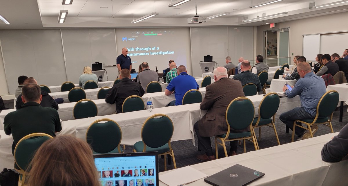 We're at <a href="/NCCC_MA/">National Cyber Crime Conference</a> and <a href="/GemperleSteve/">Steve_Gemperle</a> is providing folks with a "Walk Through of a #Ransomware Investigation". If you're at #NCCC, be sure to come check out some of our talks in room 104!