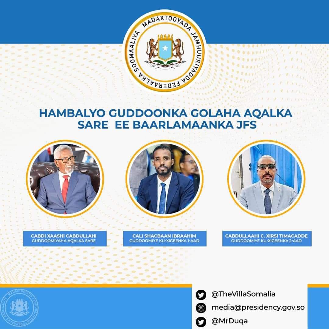 EngFafale's tweet photo. Congratulations to the new Speakers of the Upper House. If Abdi Hashi returned to his Office, the  President @M_Farmaajo will come back Insha Allah.
#Election2022
#FarmajoAgain https://t.co/mKWiMpsLTD