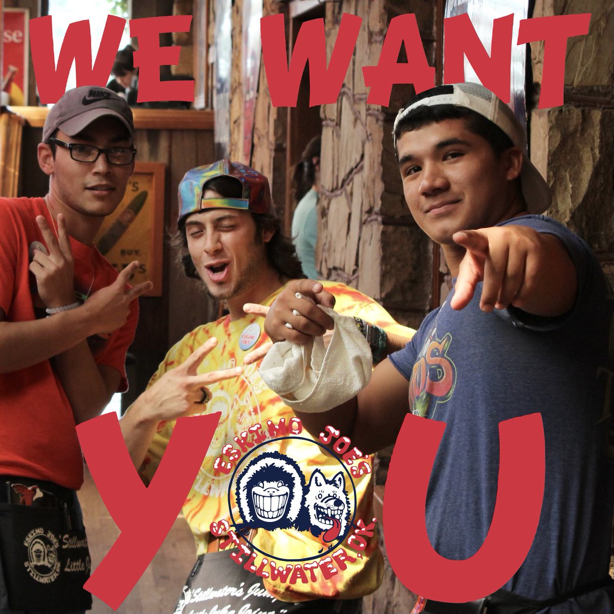 Look for a FUN job this Summer⁉️Come #WorkAtJoes as a Server❕Our wait staff team is one of a kind and an experience you will never forget 😉

*Must be 21+ to serve. If you are under 21, consider joining our Support team! 

Text ‘Joes’ to 56379 or visit Eskimojoes.com/jobs 🤩