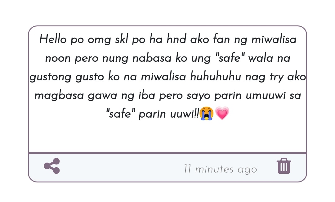 HELLO ANON! SINO KA? pa-kiss sa noo with consent, this warms my heart sm don't worry 'pag ginanahan ako may ilalabas ako socmed au na iwaoi ft. miwalisa or miwalisa lang talaga. thank you for reading! ♡