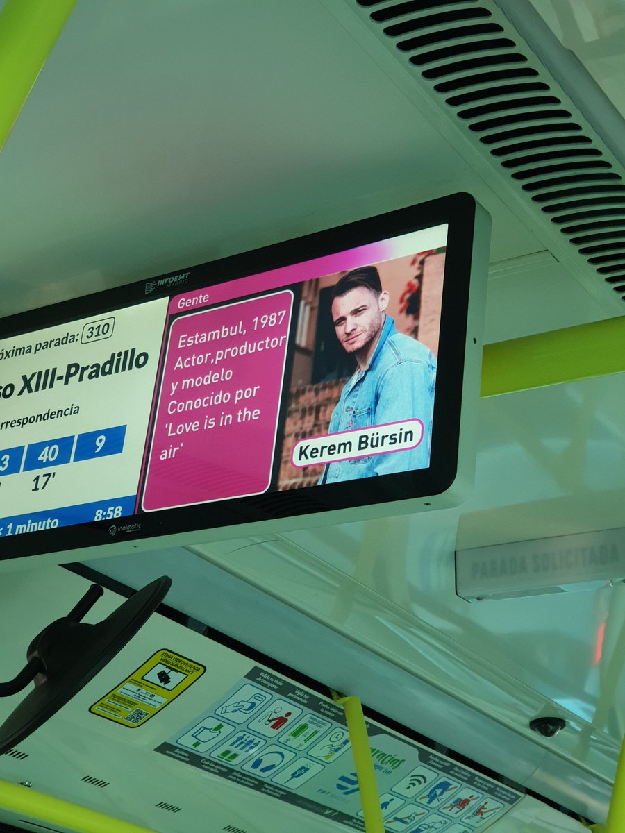 irenesalinas6's tweet photo. Apareces  hasta en los autobuses de Madrid 😀@KeremBursin https://t.co/n7B6nFJvfZ