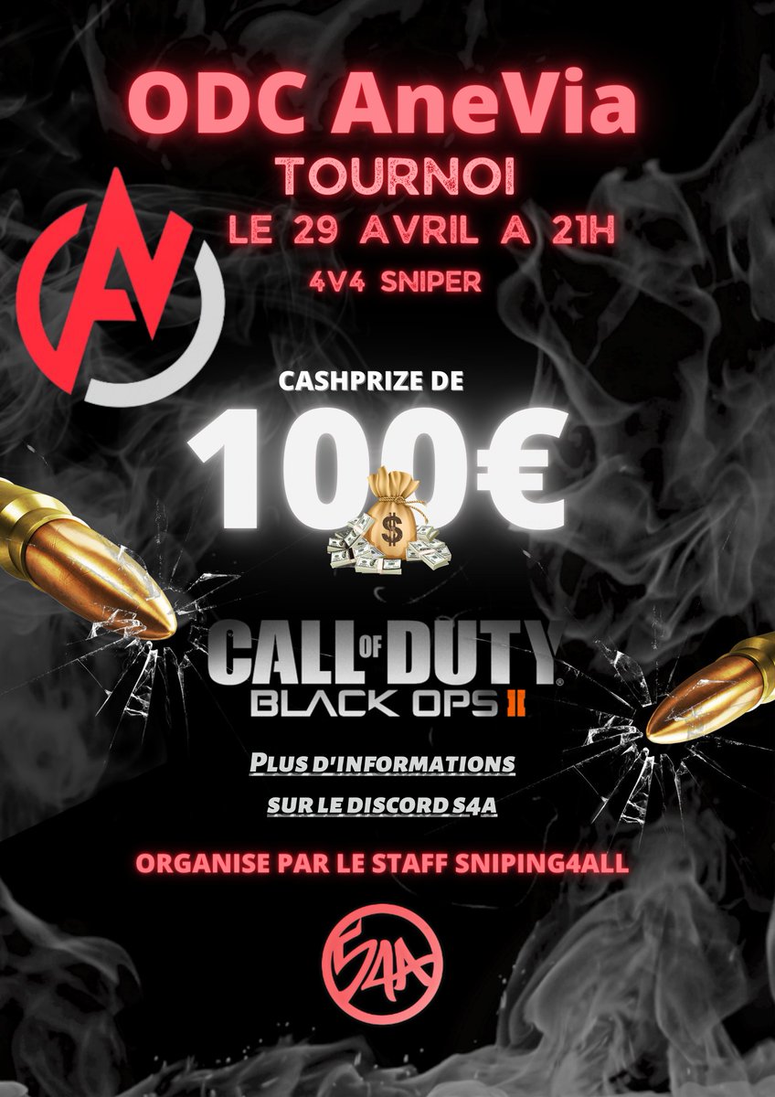 Sniping4All's tweet photo. Salut à tous ! Aujourd'hui petit rappel concernant l'ODC CashPrize que nous organisons en coopération avec @AneViaComp . N'hésitez pas à rejoindre le discord afin de vous inscrire et d'y participer !
RT apprécié ! 

https://t.co/QvFcvp2mQQ https://t.co/liCJaHsa5x