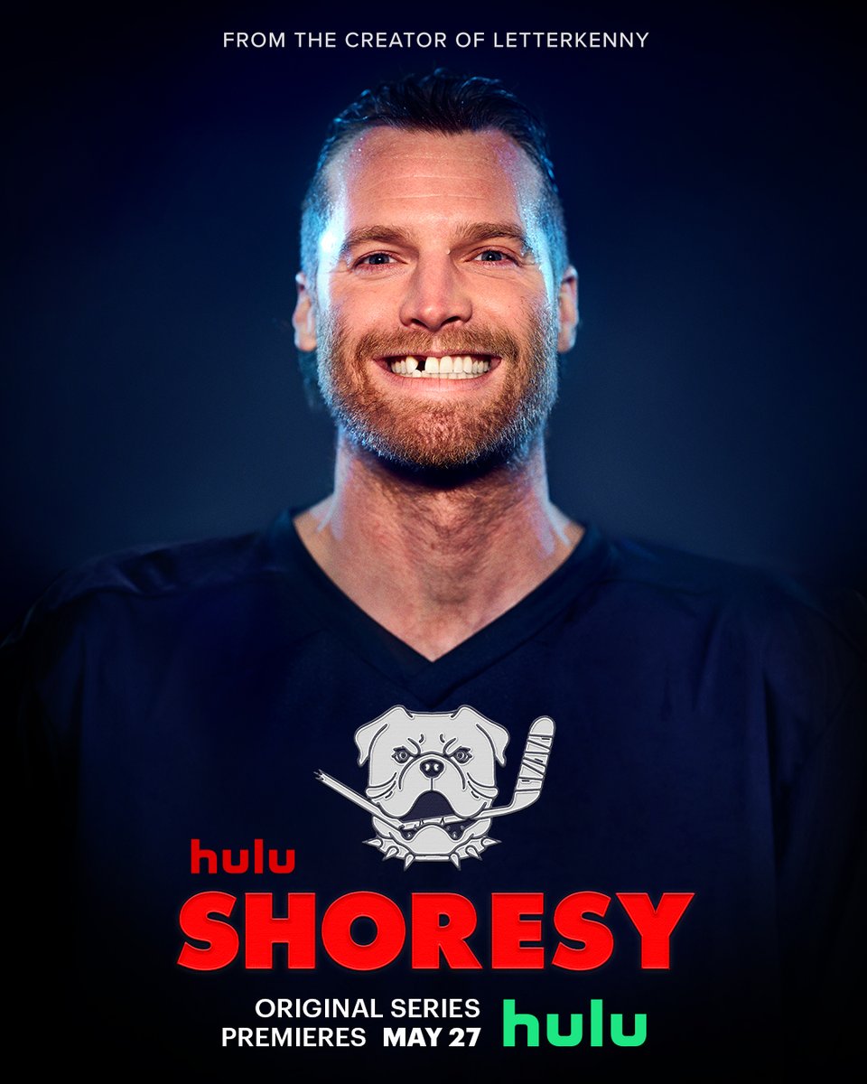 hulu's tweet photo. Can I get a Puck Yeah? 🏒 Meet #Shoresy on May 27. https://t.co/2OOlKs0xCC