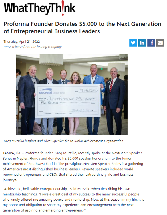 GregMuzzillo's tweet photo. i am honored and pleased to donate to the success of the next generation of entrepreneurs. dream big!
#wemakemillionaires #onlyproforma #milliondollarmentor https://t.co/4aCxBM5vwY