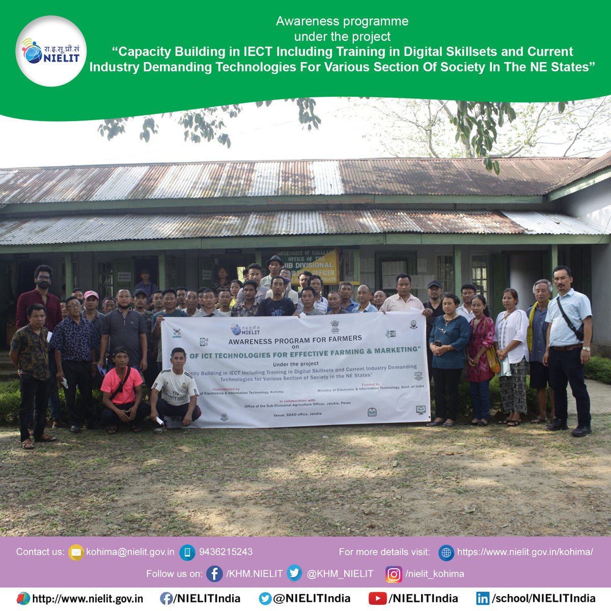 KHM_NIELIT's tweet photo. Awareness program for farmers from Jalukie, Peren on “Use of ICT Technologies for Effective Farming &amp; Marketing” by NIELIT Kohima. @NIELITIndia @GoI_MeitY @mygovindia @MyGovNagaland @Rajeev_GoI @AshwiniVaishnaw https://t.co/43CTV3pESN