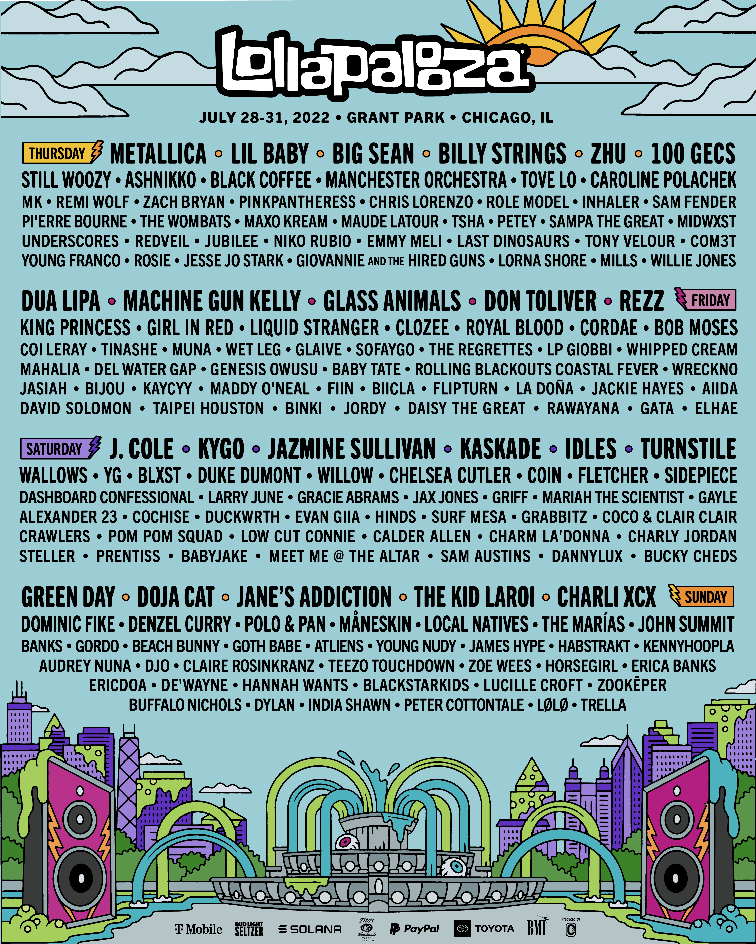 Lollapalooza on Twitter "Your Lineup By Day! 🙌 Tickets on sale