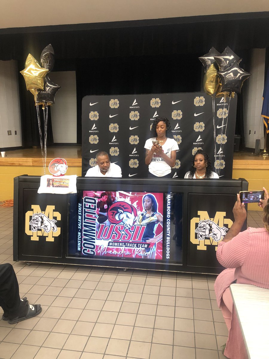 CoachBJBrown's tweet photo. Congratulations to @isheondrap on committing to @WSSURAMS this morning on a track and field scholarship ! The #MarlboroCounty family is extremely proud of you and look forward to many more of your success! https://t.co/2LfuSyJG5Q