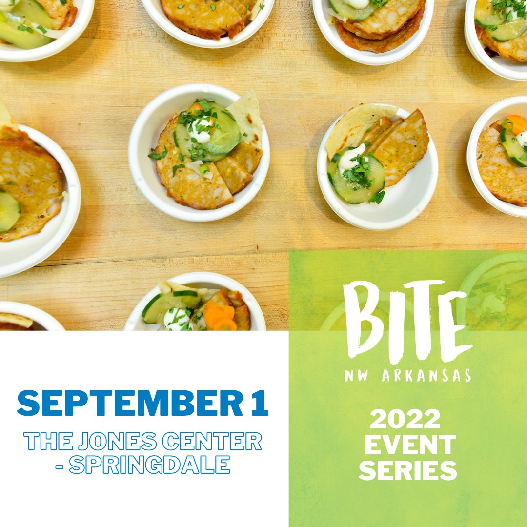 BITENWA's tweet photo. The 2022 #BITENWA Event Series will continue in September with a one-night festival style experience at @TheJonesCenter in Springdale. Tickets to BITE | LITE events include food &amp; beverage samples from a diverse array of local restaurants and national brands for guests to enjoy. https://t.co/FQsdO6rS1c