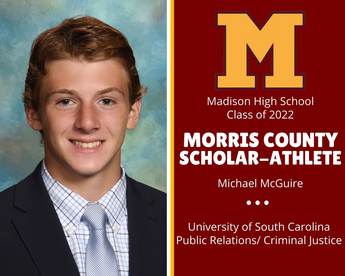 DodgerAthletics's tweet photo. Congratulations to this year's recipients of the Morris County Scholar-Athlete Award, representing Madison High School: Rachel Bear & Michael McGuire!!! #DodgerProud #DodgerPride @MrDrechsel https://t.co/6aZWmju2fr