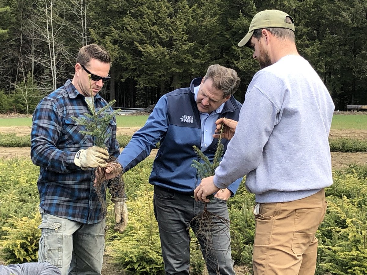 nhdfl's tweet photo. Friday is #ArborDay in #NH! We got a head start celebrating when @GovChrisSununu visited our #StateForest Nursery in Boscawen. Growing high-quality #LocallySourced seedlings is a job we do w/pride & skill!
#NewHampshire #RightTreeRightPlace #forestry #BuyLocal @arborday @NHDNCR https://t.co/DqtEzcAV8M