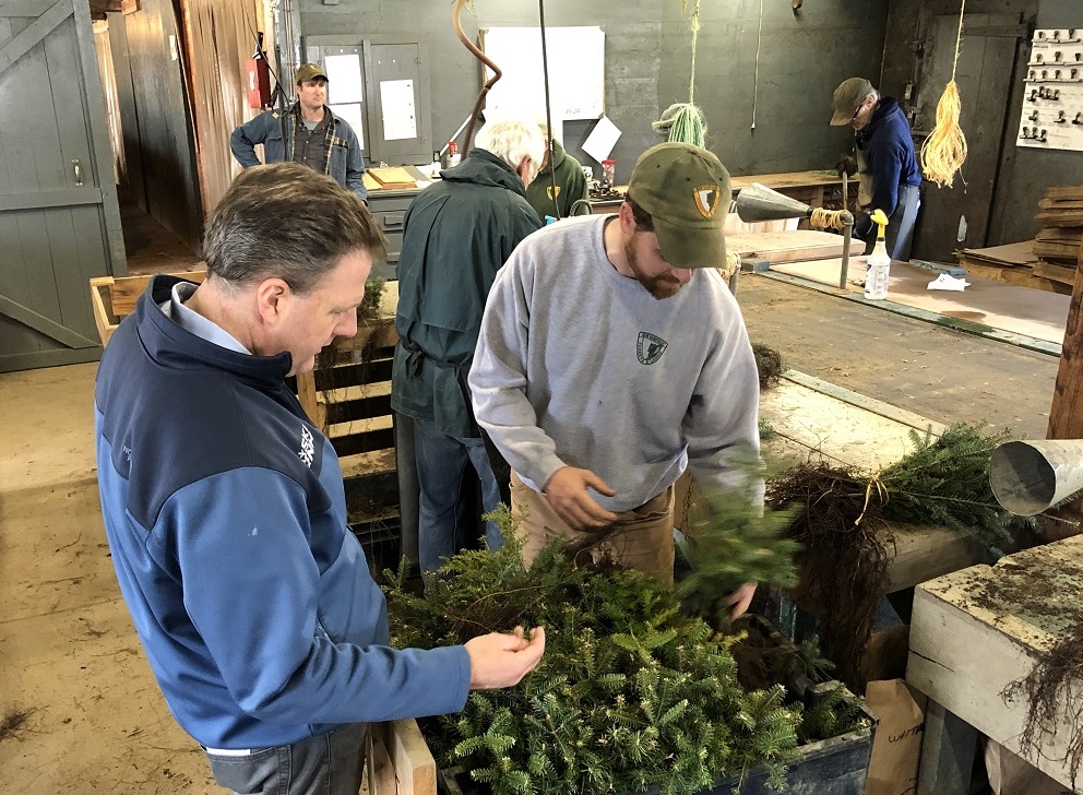 nhdfl's tweet photo. Friday is #ArborDay in #NH! We got a head start celebrating when @GovChrisSununu visited our #StateForest Nursery in Boscawen. Growing high-quality #LocallySourced seedlings is a job we do w/pride & skill!
#NewHampshire #RightTreeRightPlace #forestry #BuyLocal @arborday @NHDNCR https://t.co/DqtEzcAV8M