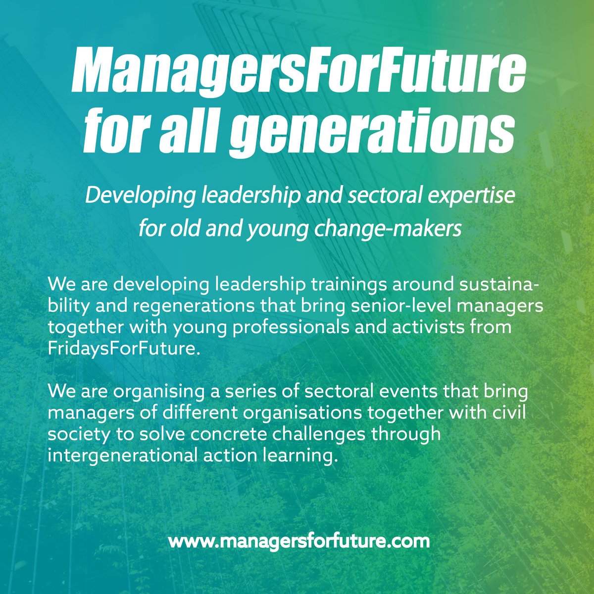 Managers4Future's tweet image. We are developing new #leadership trainings and sectoral events to facilitate the shift to a sustainable and regenerative economy.

Join us to build intergenerational education and training for an #EconomyForFuture: fr.surveymonkey.com/r/TN2D7MT

#ManagersForFuture #FridaysForFuture