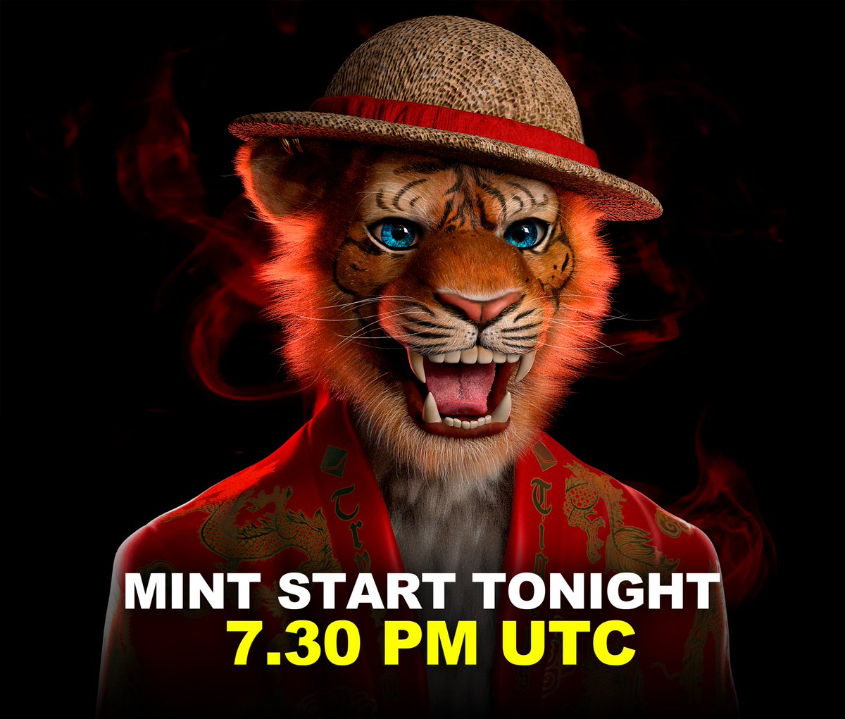 Dear Tigers Crypto Club community,
Our mint will be live tonight 🚀

☀️ Golden sales will start at 7.30pm UTC
⭐️ WL sales will open after golden sales
🌙 And finally public sales will be live

Join our discord to be sure to be part of it:
discord.gg/tigerscryptocl…