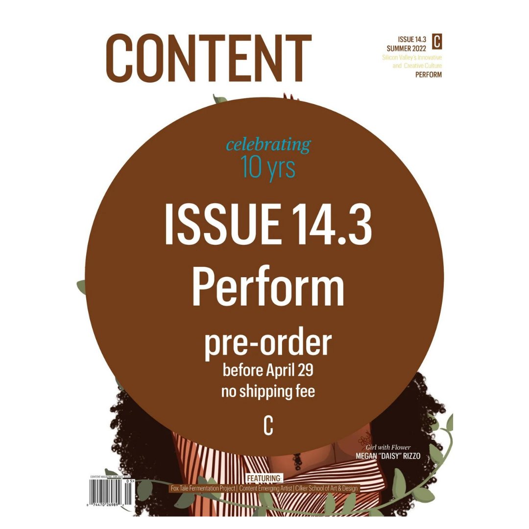 Join <a href="/contentmag/">content magazine</a> &amp; #CilkerSchool for the #PickUpParty on May 19 @ <a href="/WestValleyCC/">West Valley College</a>. In celebration of Issue 14.3 “Perform,” 3 Content Emerging Artists will be recognized! Pre-order your copy of Issue 14.3 by this Friday, April 29 to receive free shipping: bit.ly/3OskH5b