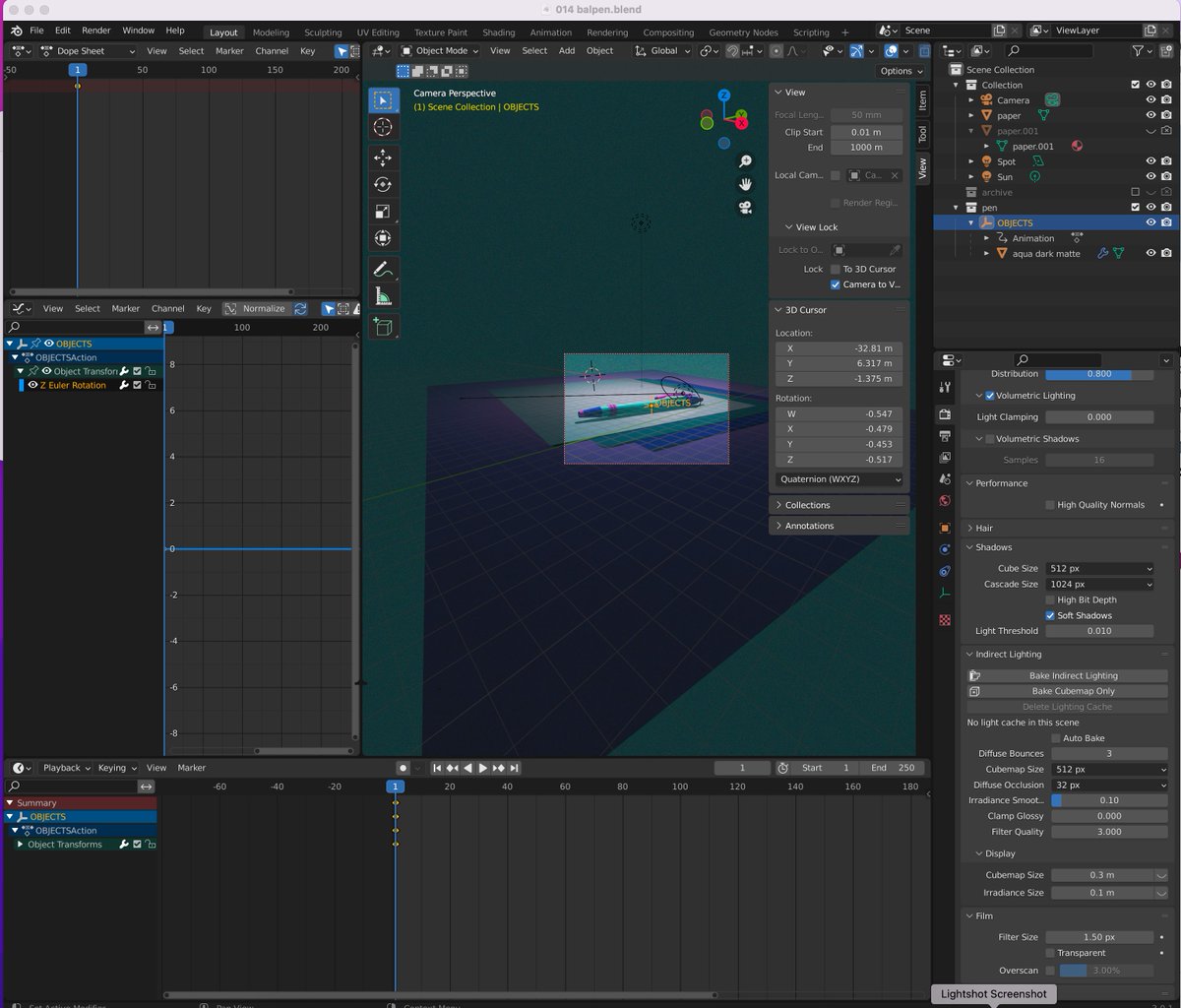 deff_not_art's tweet photo. I have no idea what I'm doing anymore 😂😂 SO many options in #Blender3d and so many mini windows, excuse me, VIEWS, in Blender. 
I'm going for a walk to clear my mind. The real world settings seem to be sunny and warm: perfect for a stroll on the x and y axis. Maybe a little z. https://t.co/TZ7uYBfQuk
