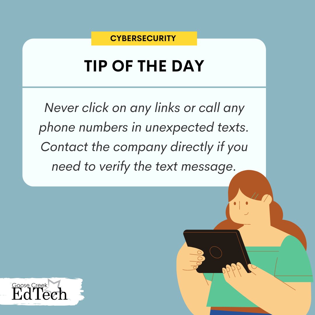 gccisd_edtech's tweet image. 🚨Cybersecurity Tip of the Day🚨 Look for the ""S"" in a website address (https://) when transmitting sensitive information. The ""S"" stands for Secure.
🔗Learn more Digital Safety Tips at buff.ly/3BTX7Hm
#gcGIANTS @gccisd #gccisdEdTech