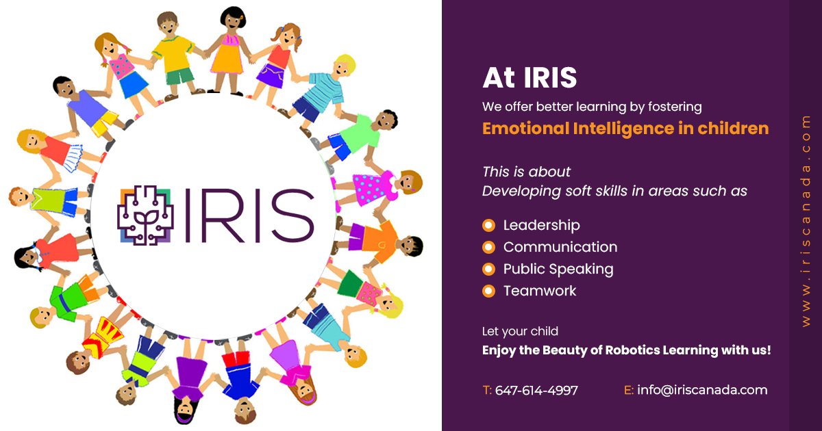 INTELLIGENTROBO's tweet photo. At IRIS, we offer better learning by fostering Emotional Intelligence in children.
Enroll your child at IRIS to let them enjoy the beauty of robotics learning!
#iriscanada #IrisCanada #robotics #learninganddevelopment #growthjourney #irisvalues https://t.co/bVY5XoOnhb