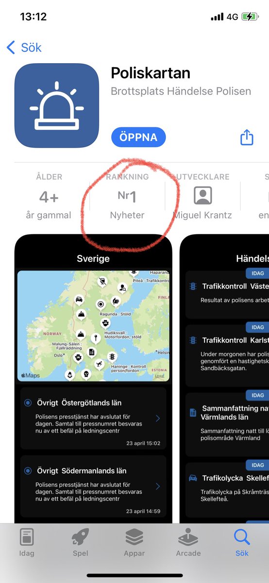 Kul att vara på toppen🚀😊🥇 #poliskartan #iosdev